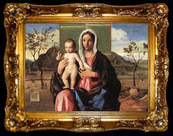 framed  BELLINI, Giovanni Madonna and Child Blessing lpoojk, ta009-2